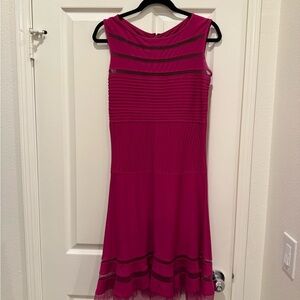 Tadashi Shoji Fuchsia Sleeveless Midi Dress